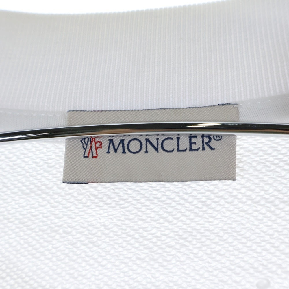 MONCLER(モンクレール) 19SS ベルクロ ラバーワッペンロゴ プルオーバースウェットトレーナー ホワイト E10918038750 809DU