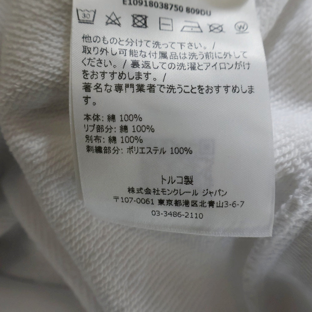 MONCLER(モンクレール) 19SS ベルクロ ラバーワッペンロゴ プルオーバースウェットトレーナー ホワイト E10918038750 809DU