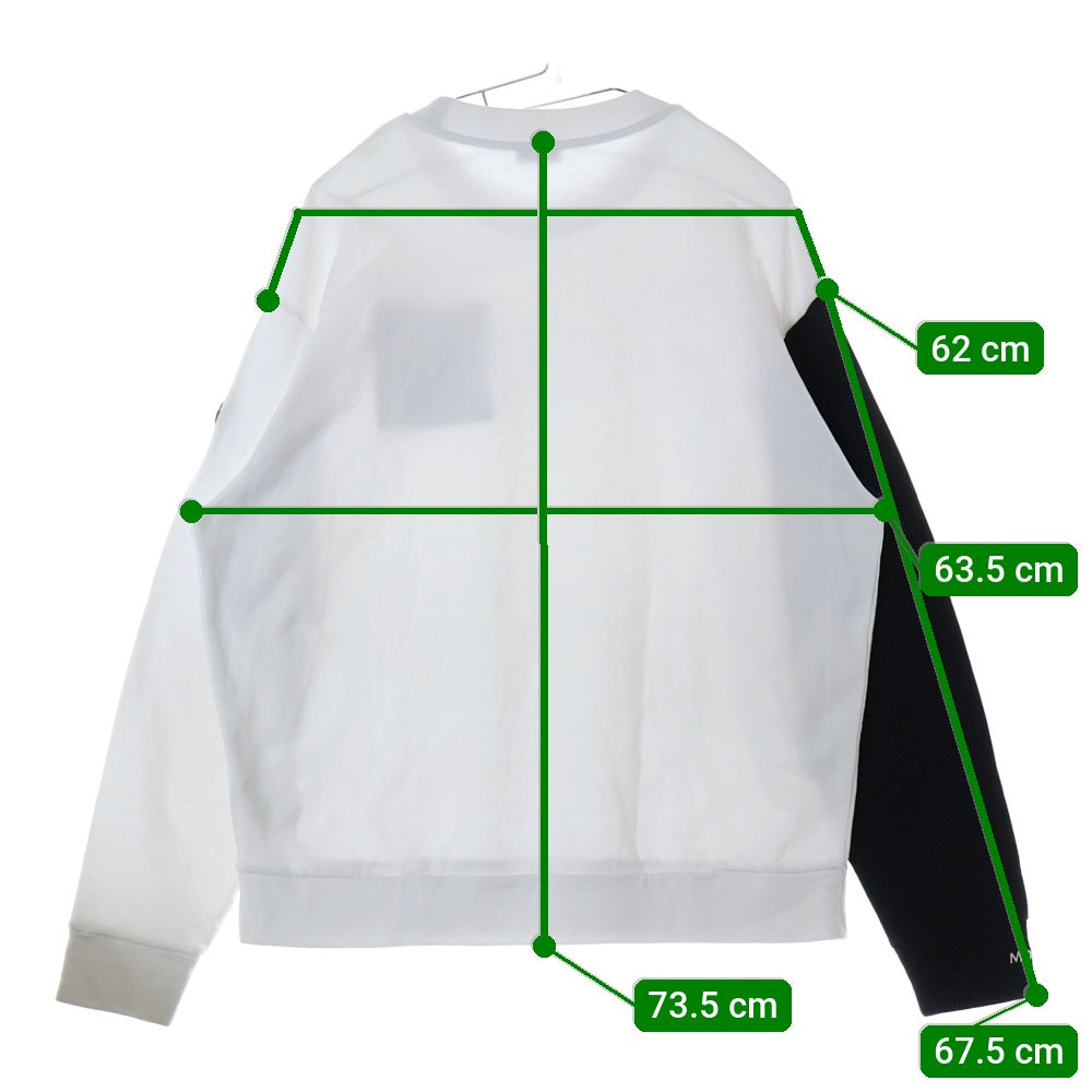 MONCLER(モンクレール) 19SS ベルクロ ラバーワッペンロゴ プルオーバースウェットトレーナー ホワイト E10918038750 809DU