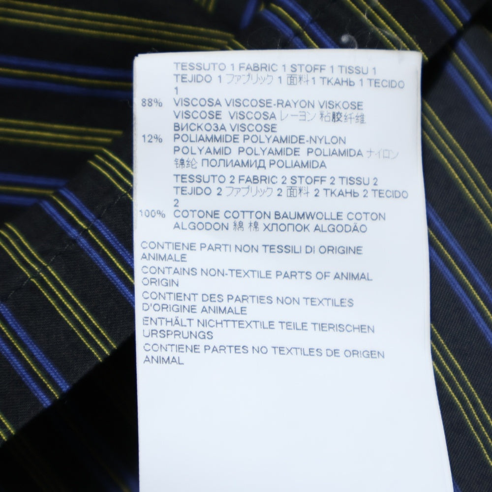 MM6 Maison Margiela(エムエムシックスメゾンマルジェラ) 21SS ドッキング ストライプ柄 オーバーサイズ ハーフスリーブ 半袖シャツ ブラック/イエロー レディース S32CU0133 STN998