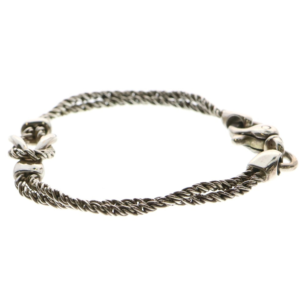 TIFFANY&Co(ティファニー) ダブルロープ センターノット チェーンブレスレット シルバー
