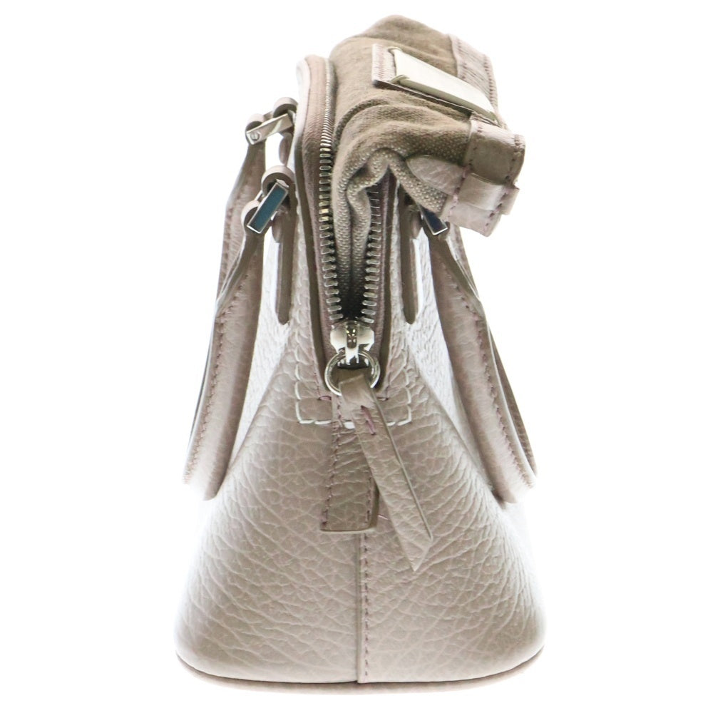 Maison Margiela(メゾンマルジェラ) 5AC 2WAYバッグ ハンドバッグ マイクロチェーンバッグ ピンク レザー×キャンバス シルバー金具