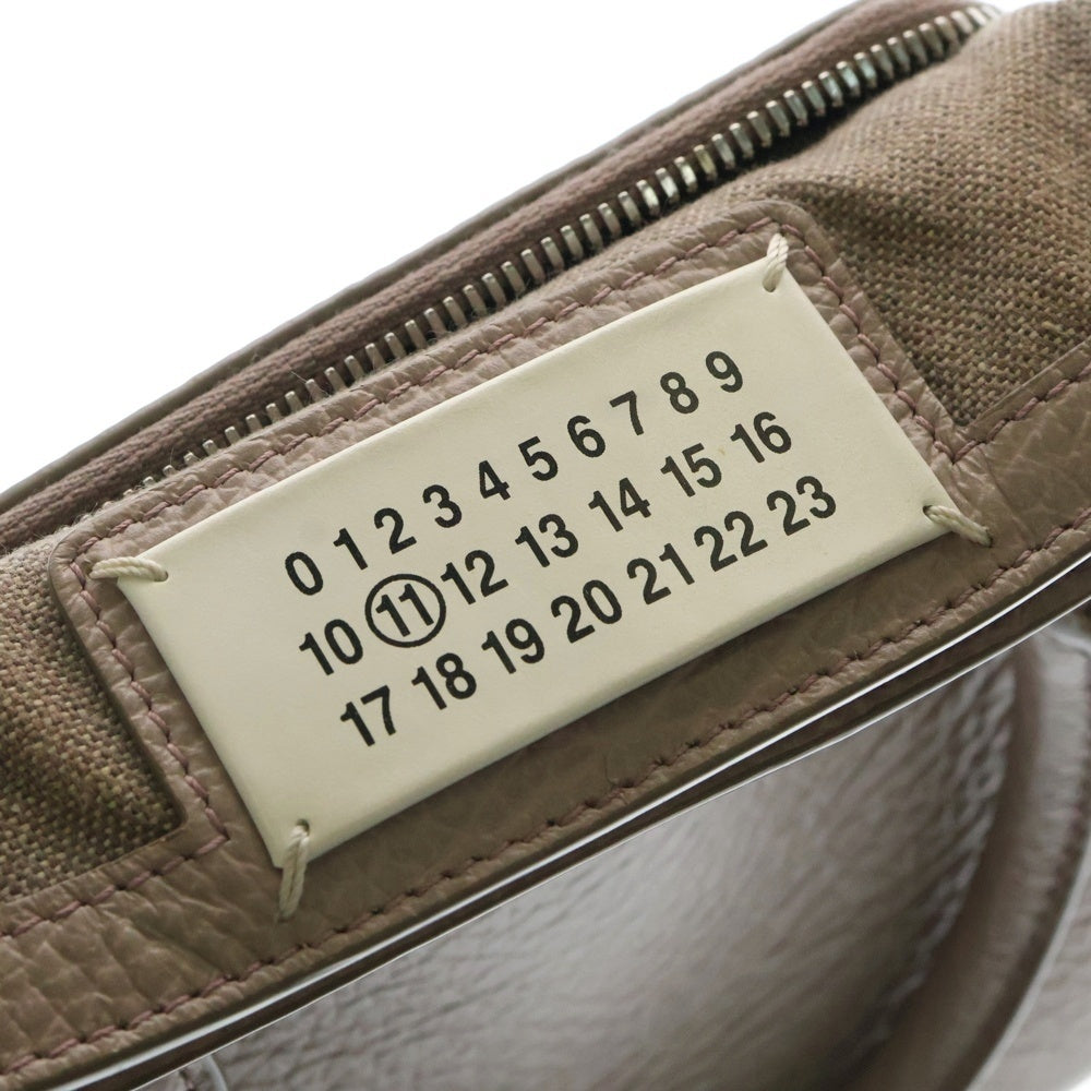 Maison Margiela(メゾンマルジェラ) 5AC 2WAYバッグ ハンドバッグ マイクロチェーンバッグ ピンク レザー×キャンバス シルバー金具