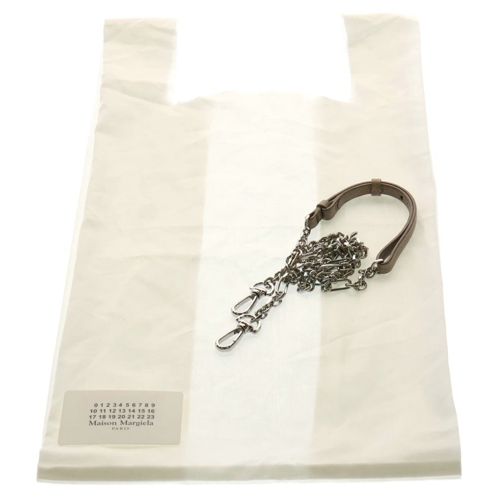 Maison Margiela(メゾンマルジェラ) 5AC 2WAYバッグ ハンドバッグ マイクロチェーンバッグ ピンク レザー×キャンバス シルバー金具
