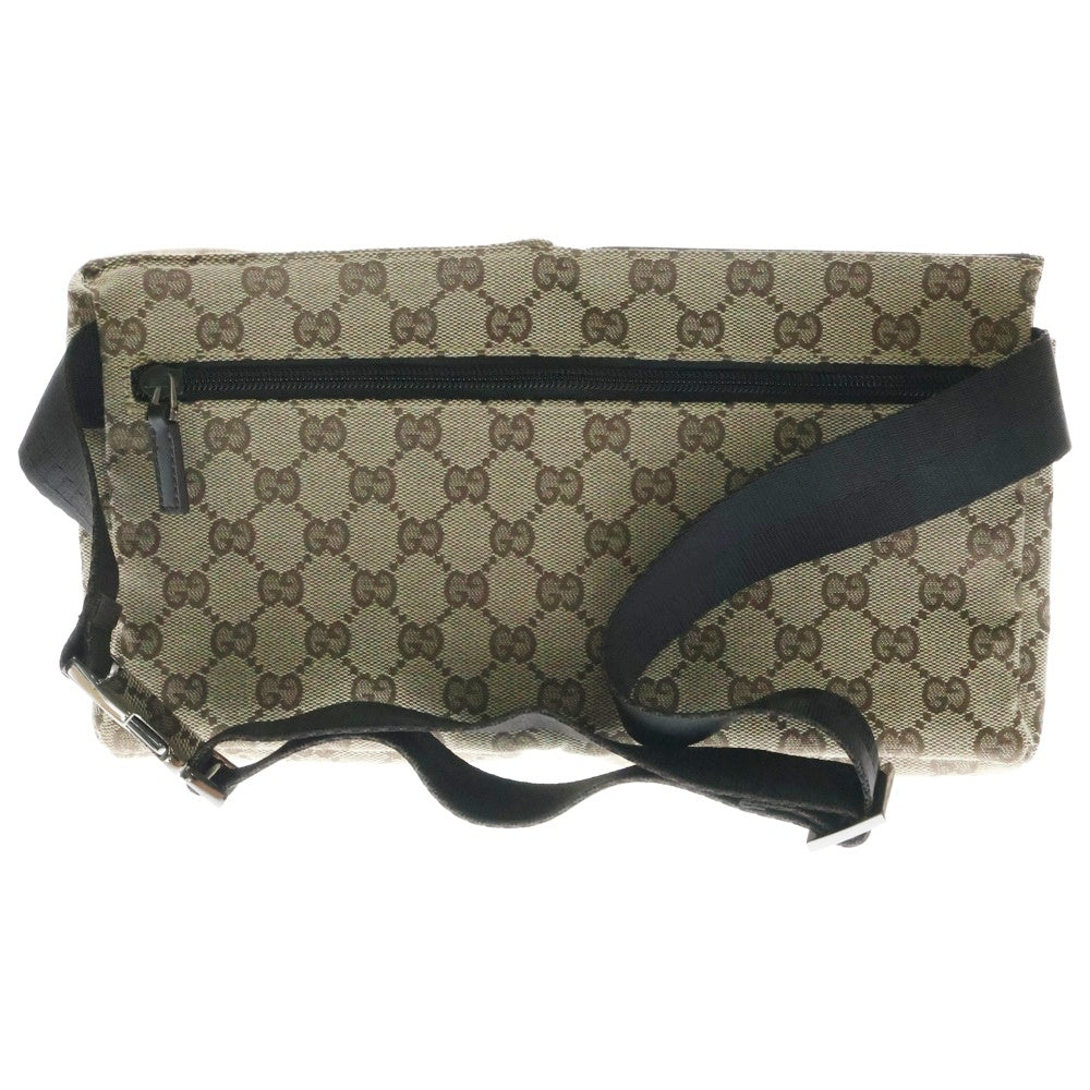 GUCCI(グッチ) GGキャンバス ウエストポーチ ボディバッグ ショルダーバッグ ベージュ×ブラウン キャンバス×レザー 28566