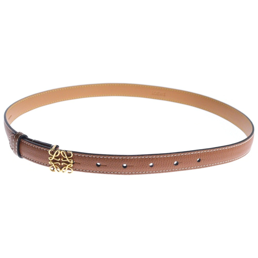 LOEWE(ロエベ) アナグラム ベルト ブラウン ゴールド金具 レザー 32/80