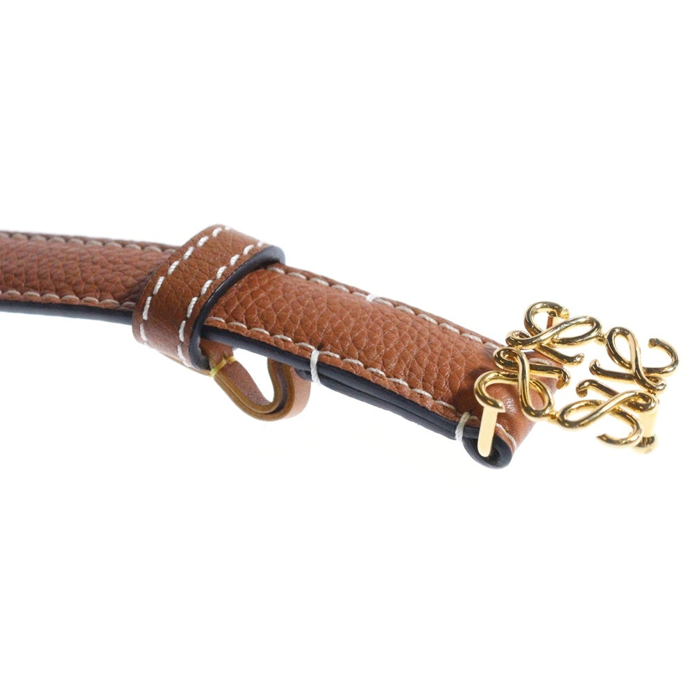 LOEWE(ロエベ) アナグラム ベルト ブラウン ゴールド金具 レザー 32/80