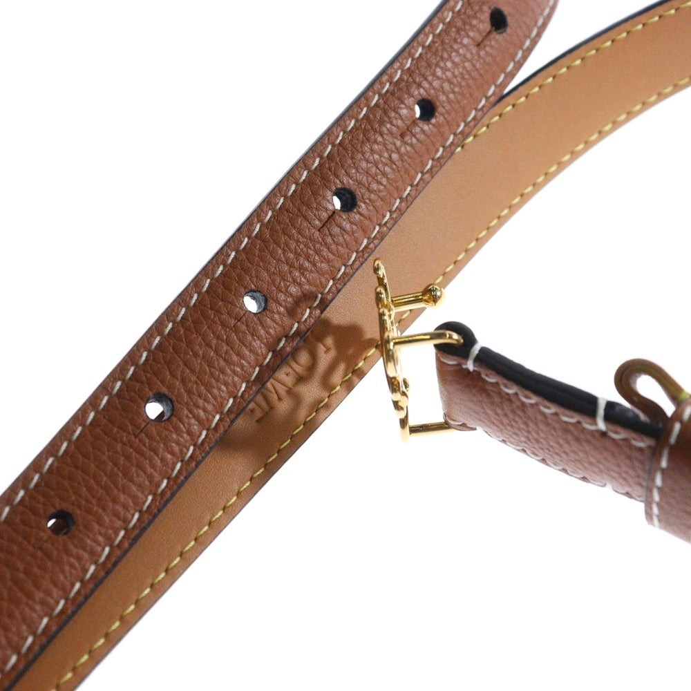 LOEWE(ロエベ) アナグラム ベルト ブラウン ゴールド金具 レザー 32/80