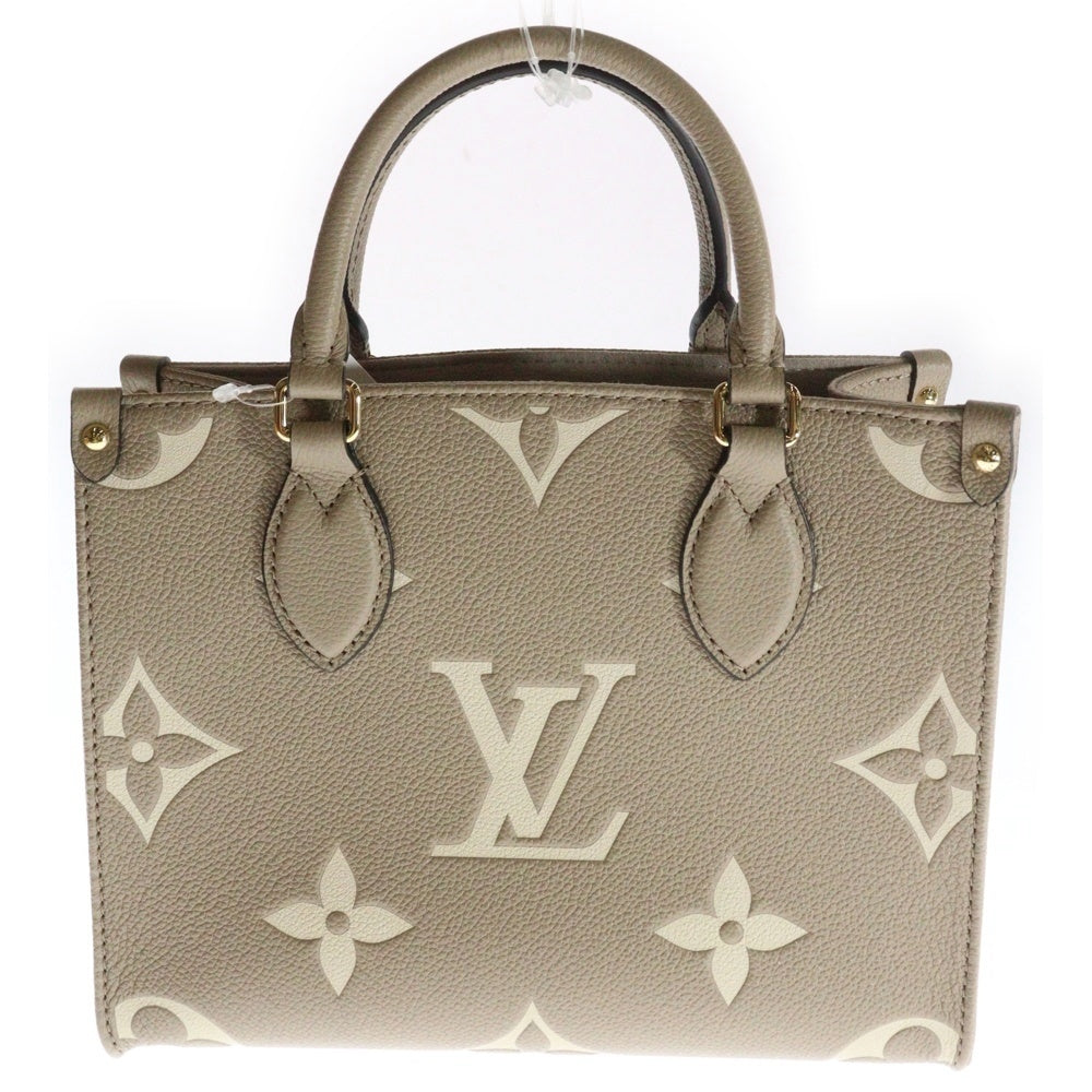 LOUIS VUITTON(ルイヴィトン) バイカラー モノグラムアンプラント ジャイアント オンザゴーPM クレーム レザー 2wayハンドバッグ RFID M45779