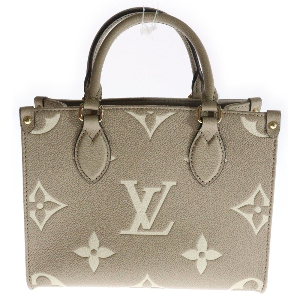 LOUIS VUITTON(ルイヴィトン) バイカラー モノグラムアンプラント ジャイアント オンザゴーPM クレーム レザー 2wayハンドバッグ RFID M45779