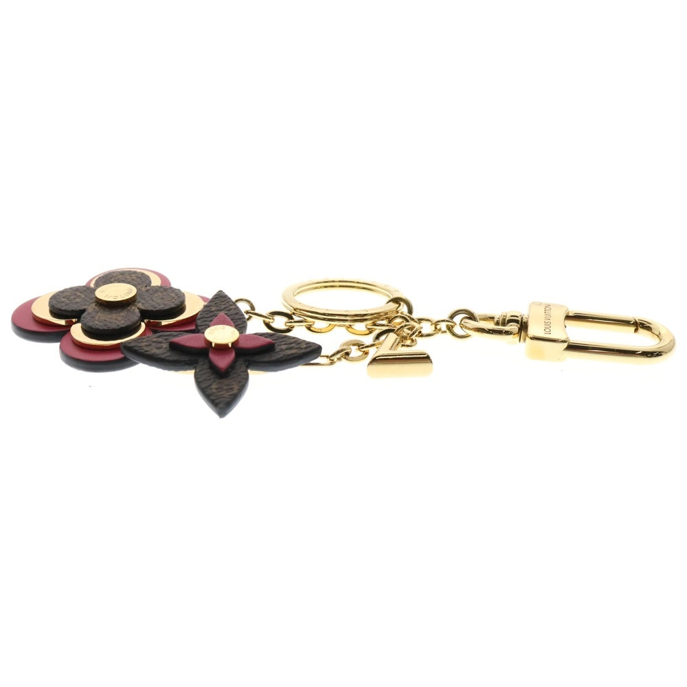 LOUIS VUITTON(ルイヴィトン) ブルーミング フラワー キーホルダー キーリング バッグチャーム ブラウン×ピンク×ゴールド GP M63084