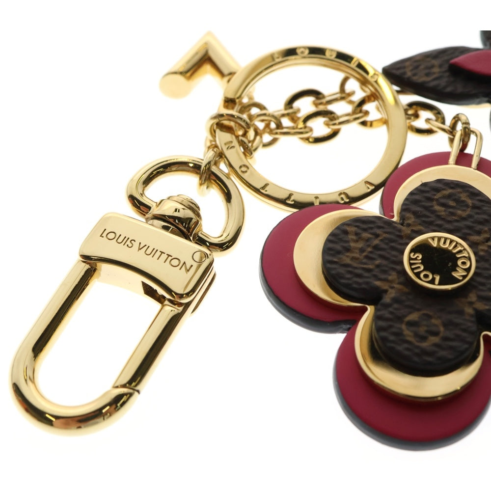 LOUIS VUITTON(ルイヴィトン) ブルーミング フラワー キーホルダー キーリング バッグチャーム ブラウン×ピンク×ゴールド GP M63084