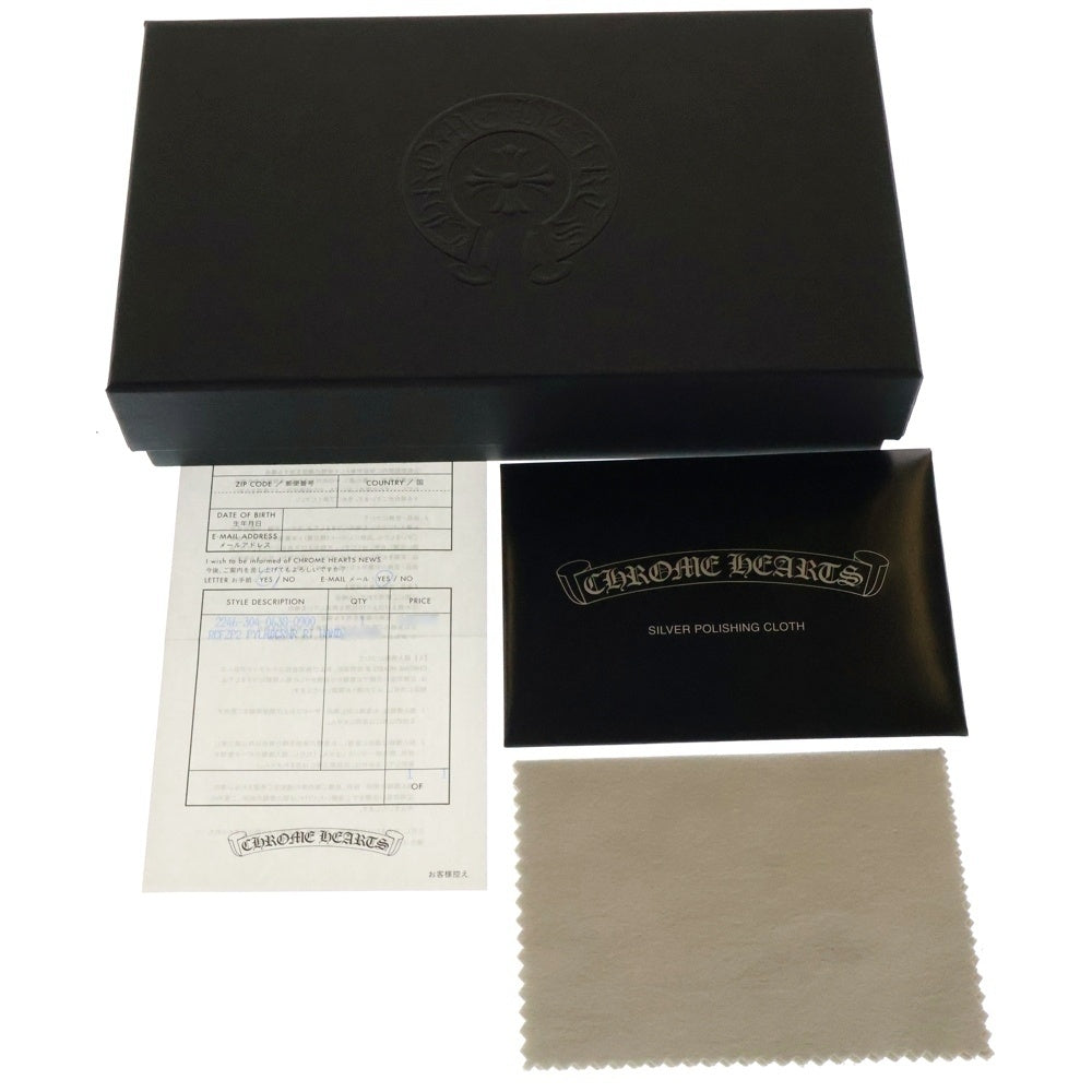 CHROME HEARTS(クロムハーツ) REC F ZIP ゼロピラミッドスタッズコーナー ラウンドウォレット レザー 長財布 ブラック/シルバー