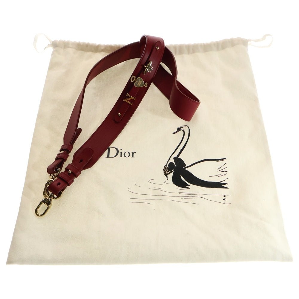 Christian Dior(クリスチャンディオール) Lady Dior My ABCDior マイレディディオール カナージュ 2WAY レザーハンドバッグ ショルダーバッグ レッド レディース
