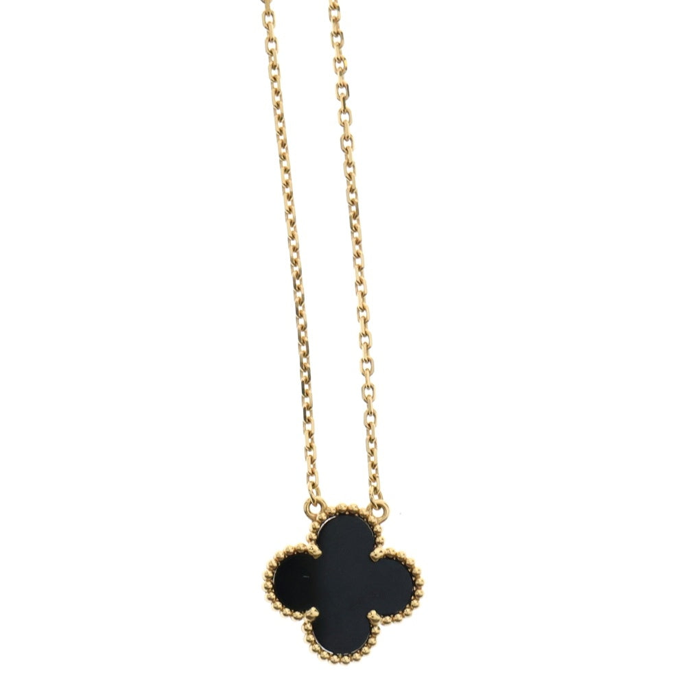 Van Cleef & Arpels(ヴァンクリーフアンドアーペル) ヴィンテージアルハンブラ オニキス ネックレス K18YG イエローゴールド VCARA45800 ジュエリー アクセサリー