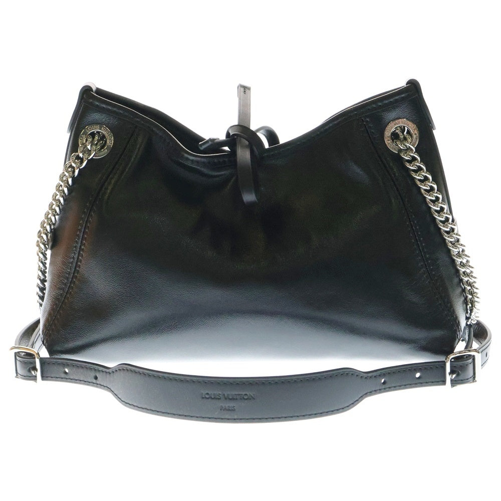 LOUIS VUITTON(ルイヴィトン) キャリオールBB LV バイブ モノグラム レザー 2WAY ダブルチェーン ハンド ショルダーバッグ シルバー金具 ブラック/ブラウン M12888