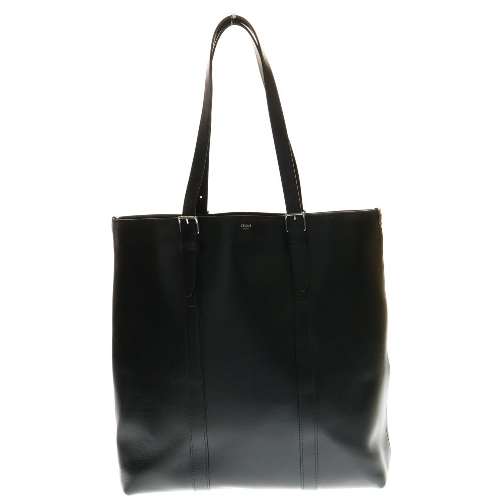 CELINE(セリーヌ) カバ ウィズバックル トートバッグ ハンドバッグ ブラック レザー シルバー金具