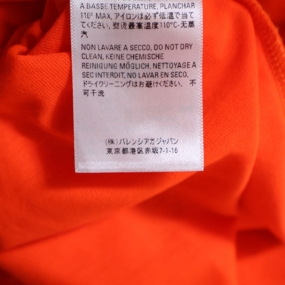 BALENCIAGA(バレンシアガ) キャンペーンロゴ バックプリント クルーネック 半袖Tシャツ カットソー オレンジ 641665