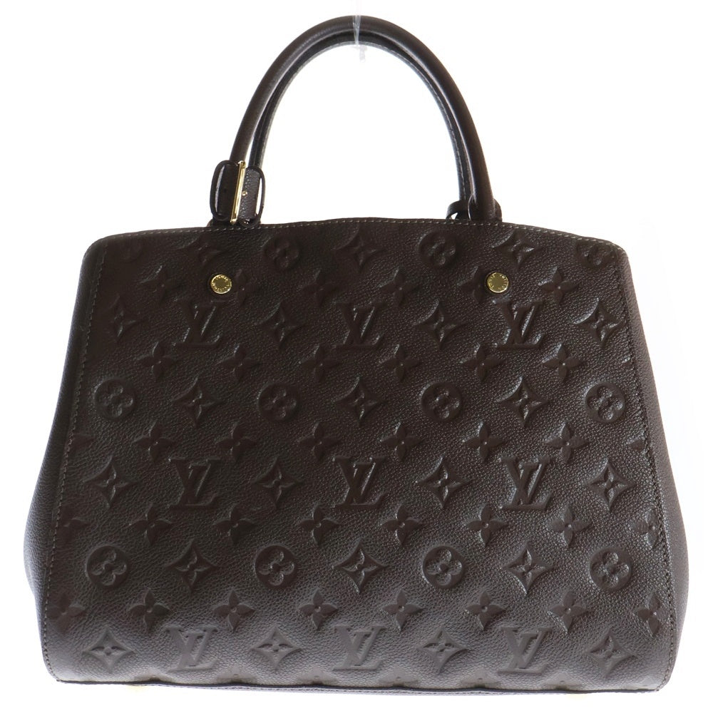 LOUIS VUITTON(ルイヴィトン) モノグラム・アンプラント モンテーニュMM テール 2WAYバッグ ハンドバッグ ショルダーバッグ ゴールド金具 ブラウン レザー M41047