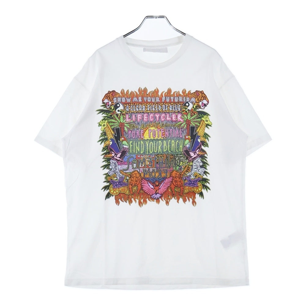 Neil Barrett(ニール バレット) アニマルプリント クルーネック 半袖Tシャツ カットソー ホワイト BJT741S N513P
