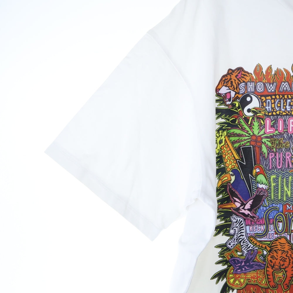 Neil Barrett(ニール バレット) アニマルプリント クルーネック 半袖Tシャツ カットソー ホワイト BJT741S N513P