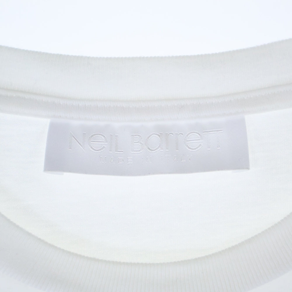 Neil Barrett(ニール バレット) アニマルプリント クルーネック 半袖Tシャツ カットソー ホワイト BJT741S N513P