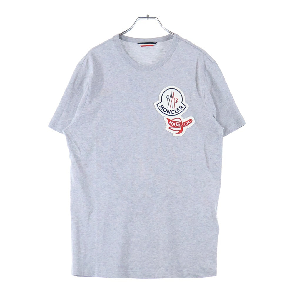 MONCLER(モンクレール) 20SS ワッペンロゴ クルーネック 半袖Tシャツ カットソー グレー F10928C71200 8390T