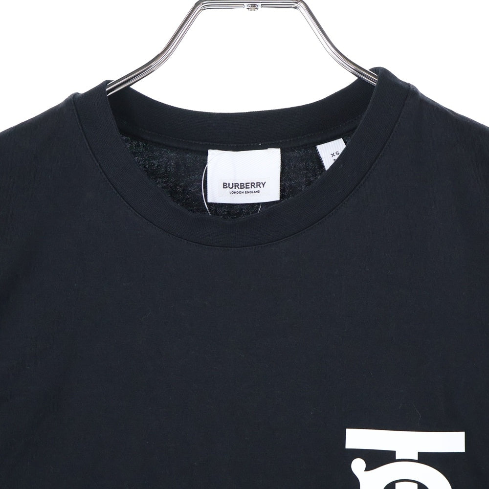 BURBERRY(バーバリー) EMERSON TB エマソン ラバーロゴプリント クルーネック 半袖Tシャツ カットソー ブラック 8017472