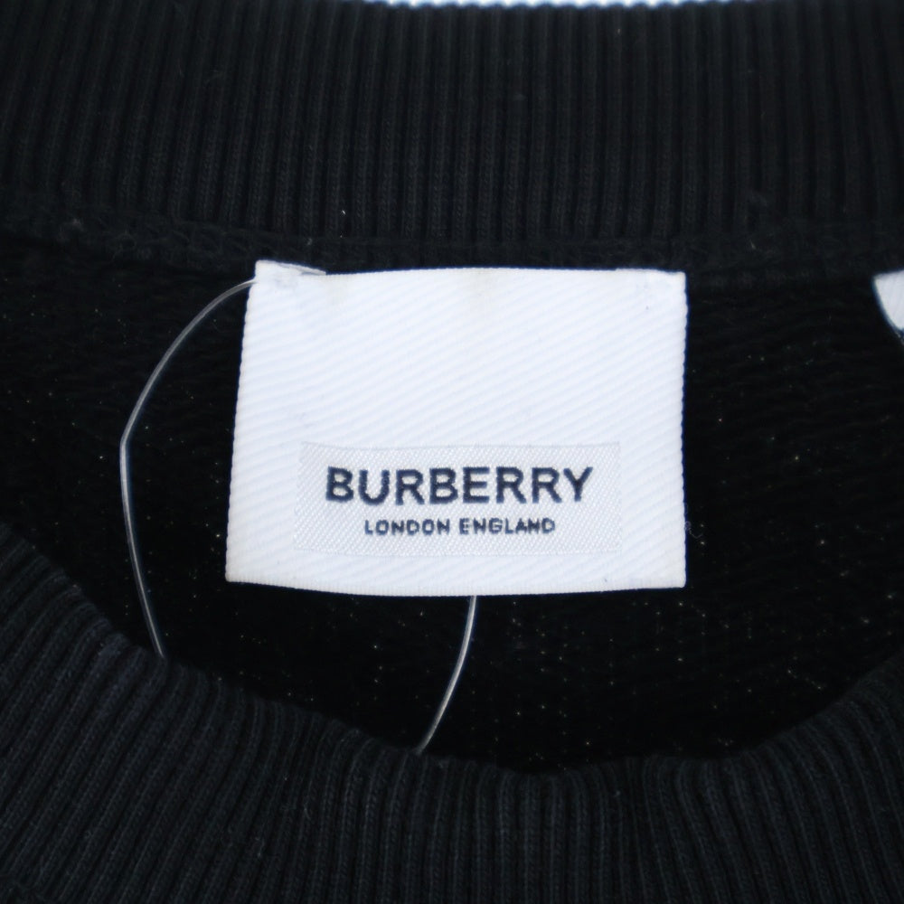 BURBERRY(バーバリー) ホースフェリー ラバーロゴプリント クルーネック プルオーバースウェットトレーナー ブラック 8040695