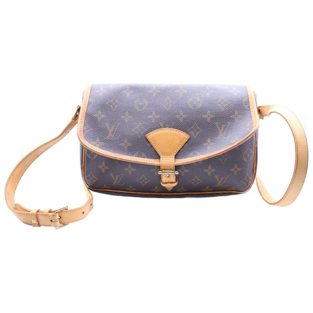 LOUIS VUITTON(ルイヴィトン) モノグラム ソローニュ ショルダーバッグ ブラウン ゴールド金具 レザー×PVC M42250 レディース