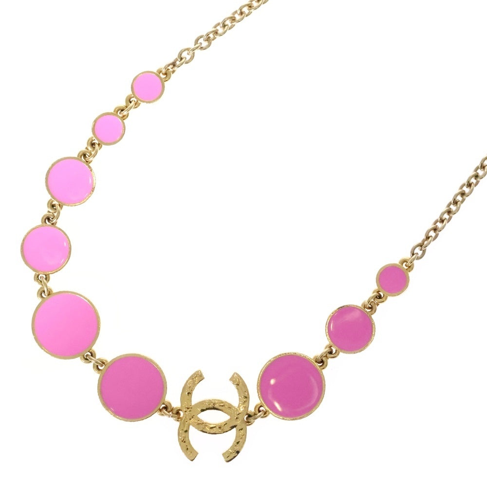 CHANEL(シャネル) ココマーク ネックレス ペンダント チェーン ピンク×ゴールド GP L24C