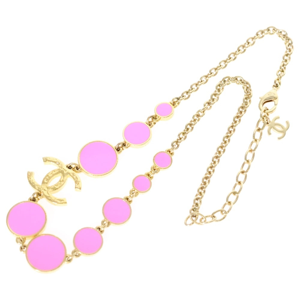 CHANEL(シャネル) ココマーク ネックレス ペンダント チェーン ピンク×ゴールド GP L24C