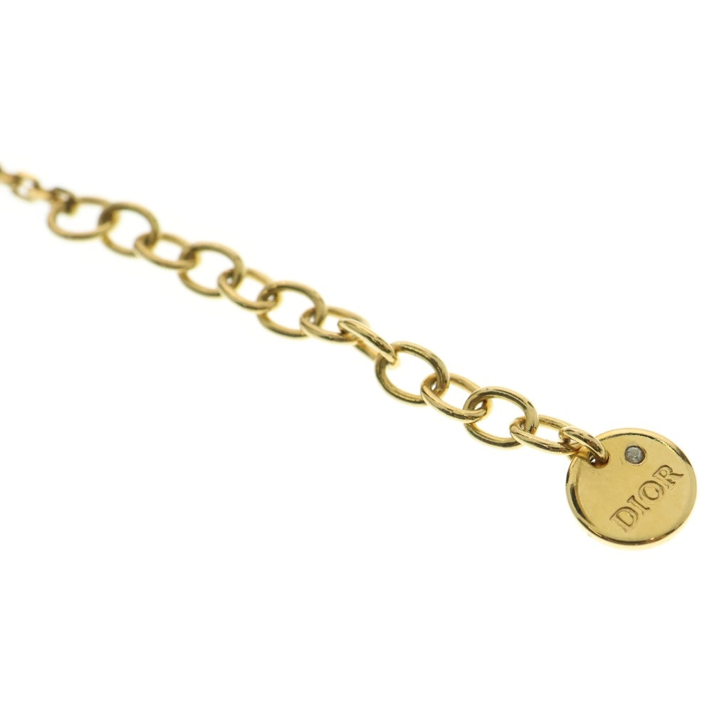 Christian Dior(クリスチャンディオール) CDロゴ フェイクパール ネックレス ペンダント チェーン ゴールド GP