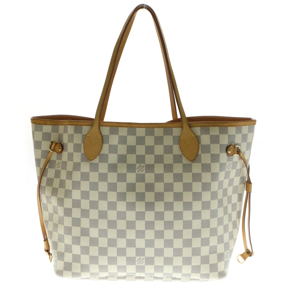 LOUIS VUITTON(ルイヴィトン) ダミエアズール ネヴァーフルMM トートバッグ ハンドバッグ アイボリー レザー×PVC ゴールド金具 N40604