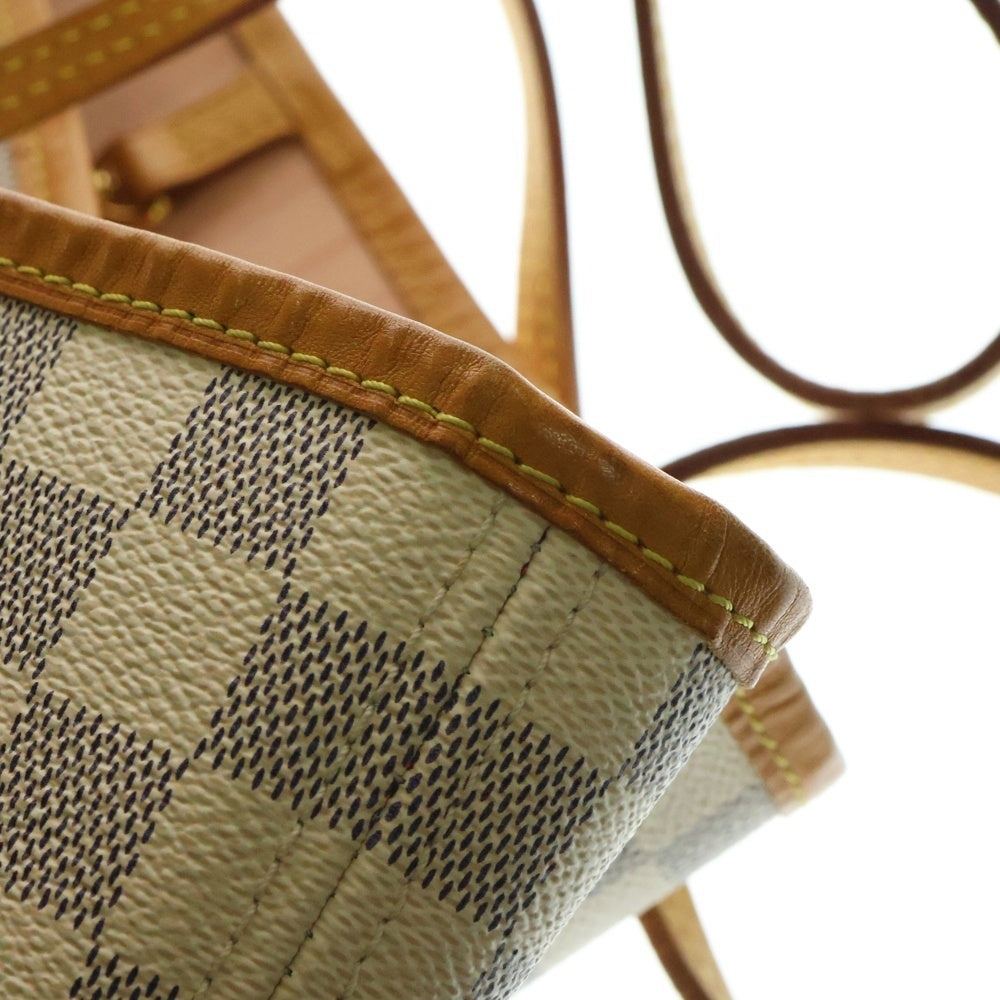 LOUIS VUITTON(ルイヴィトン) ダミエアズール ネヴァーフルMM トートバッグ ハンドバッグ アイボリー レザー×PVC ゴールド金具 N40604
