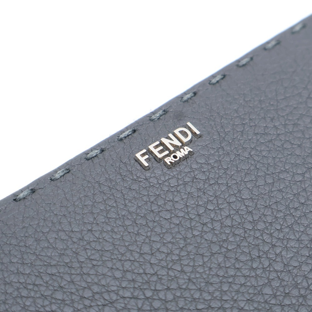FENDI(フェンディ) ラウンドファスナー長財布 ロングウォレット カードケース グレー シルバー金具