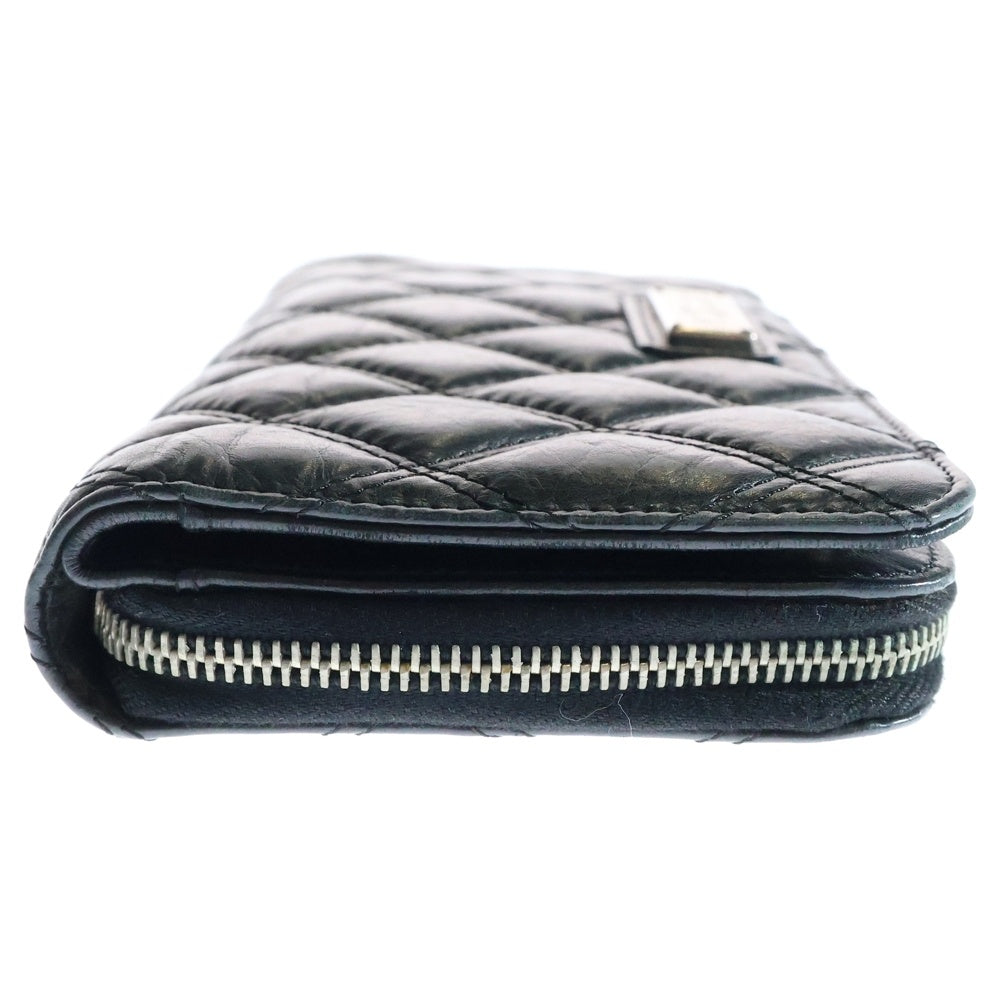CHANEL(シャネル) PCYN ココマーク マトラッセ ラウンドファスナー長財布 ロングウォレット カードケース ブラック シルバー金具 ラムスキン