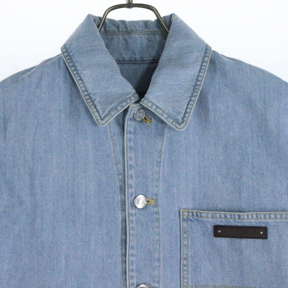 Berluti(ベルルッティ) カリグラフィー レザー ロゴパッチ デニムジャケット インディゴ R22HCL84DABG
