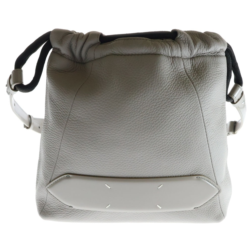 Maison Margiela 0(メゾンマルジェラ) 5AC ソフト ドローストリング レザーショルダーバッグ グレー SB1WG0044