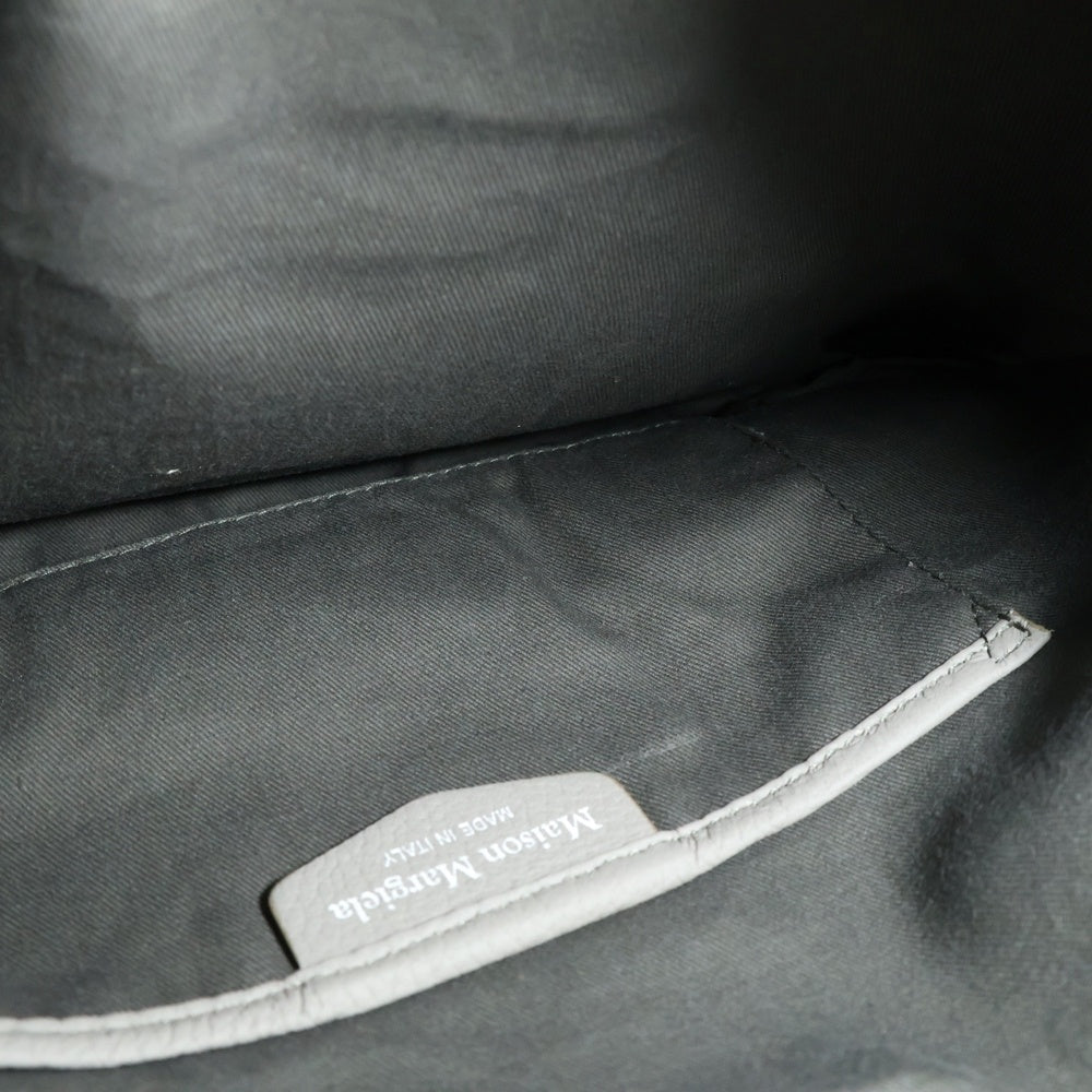 Maison Margiela 0(メゾンマルジェラ) 5AC ソフト ドローストリング レザーショルダーバッグ グレー SB1WG0044