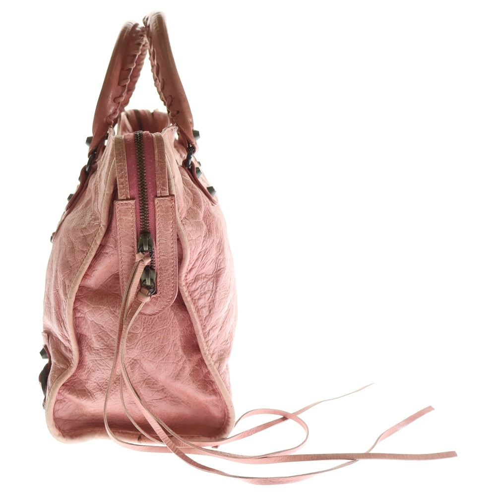 BALENCIAGA(バレンシアガ) ザ シティ レザー 2WAY ハンド ショルダーバッグ ゴールド金具 ピンク 115748