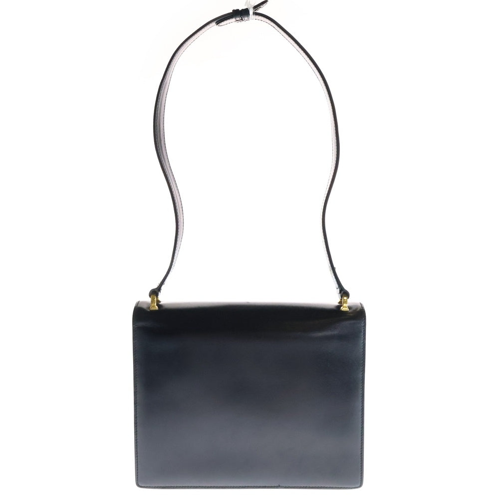 CELINE(セリーヌ) オールド 馬車金具 レザー ワンショルダーバッグ ゴールド金具 ブラック