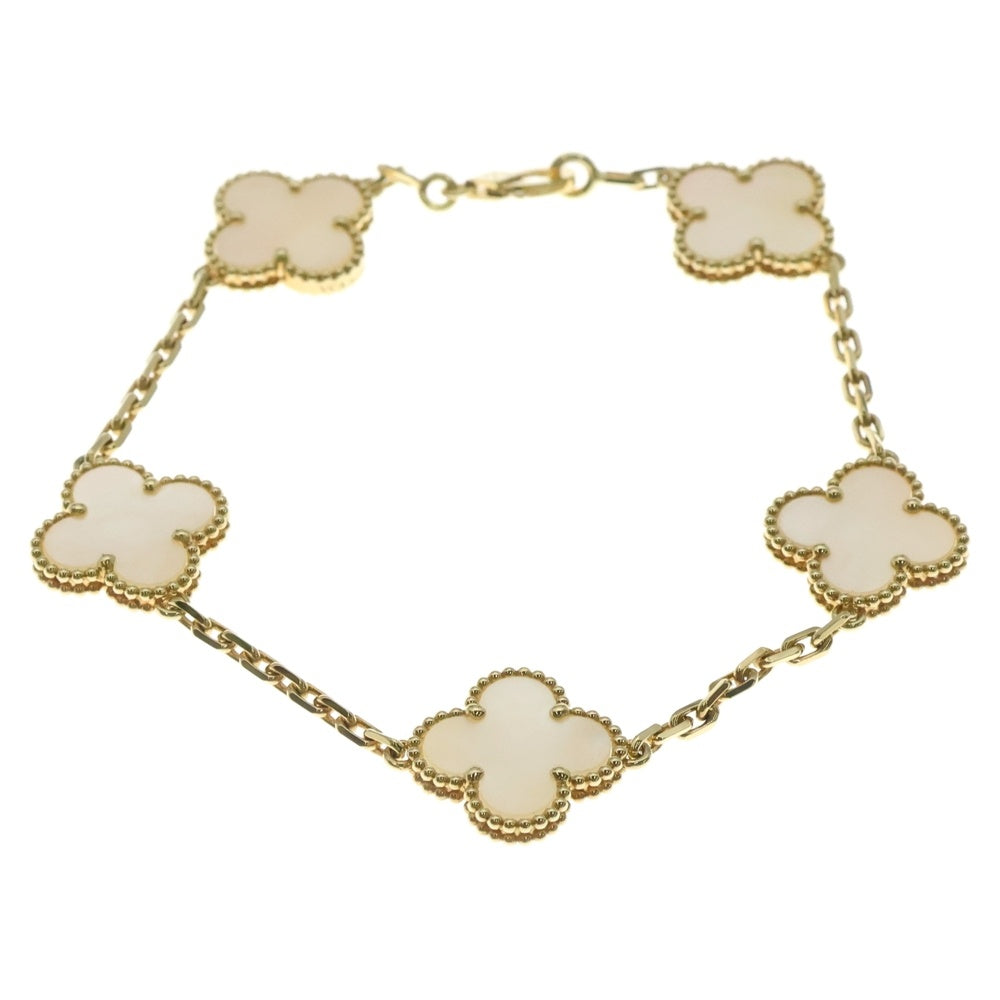 Van Cleef & Arpels(ヴァンクリーフアンドアーペル) ヴィンテージアルハンブラ 5モチーフ マザーオブパール ブレスレット K18YG イエローゴールド VCARA41800 ジュエリー