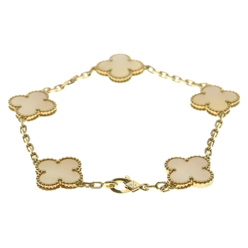Van Cleef & Arpels(ヴァンクリーフアンドアーペル) ヴィンテージアルハンブラ 5モチーフ マザーオブパール ブレスレット K18YG イエローゴールド VCARA41800 ジュエリー
