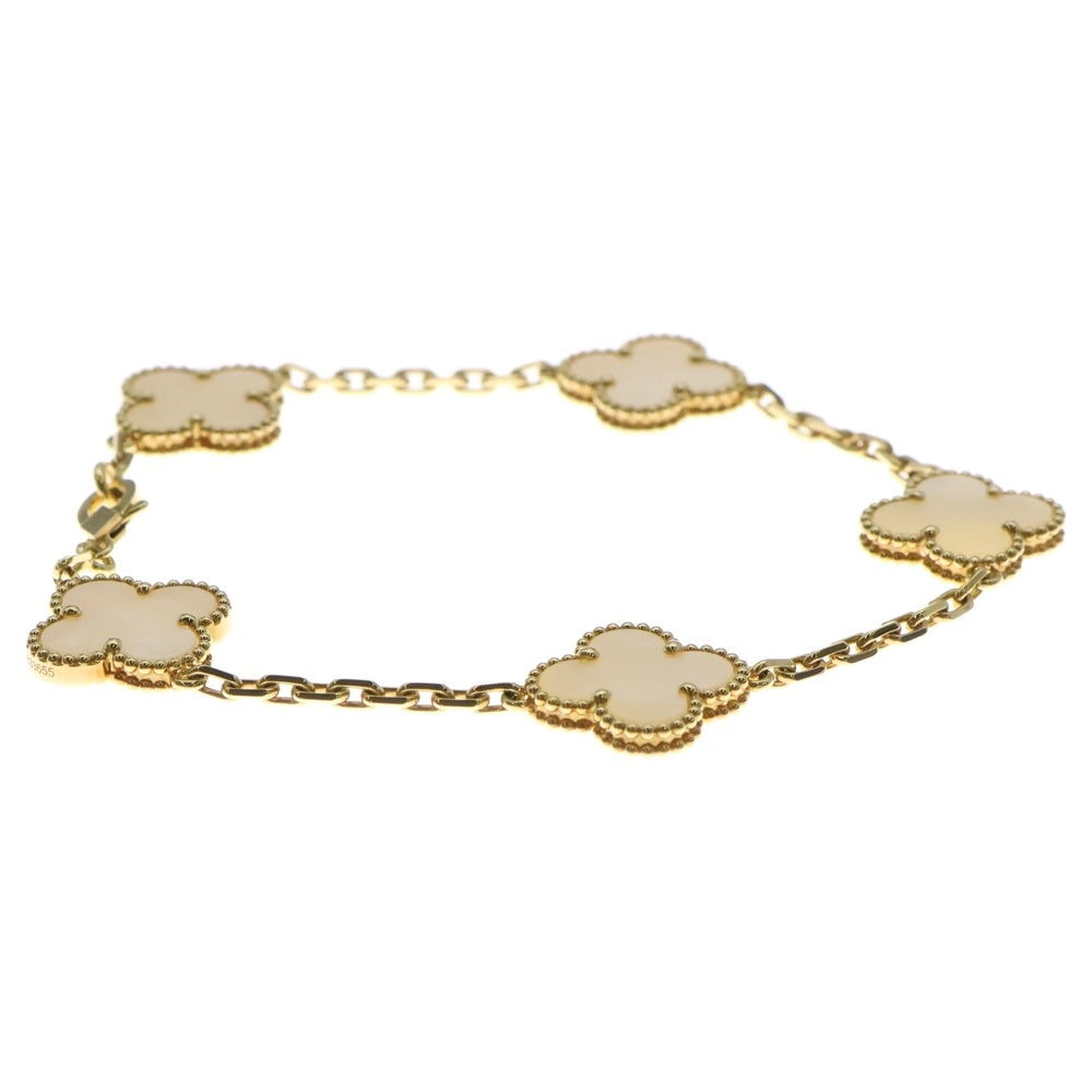 Van Cleef & Arpels(ヴァンクリーフアンドアーペル) ヴィンテージアルハンブラ 5モチーフ マザーオブパール ブレスレット K18YG イエローゴールド VCARA41800 ジュエリー
