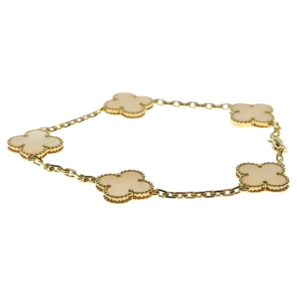 Van Cleef & Arpels(ヴァンクリーフアンドアーペル) ヴィンテージアルハンブラ 5モチーフ マザーオブパール ブレスレット K18YG イエローゴールド VCARA41800 ジュエリー