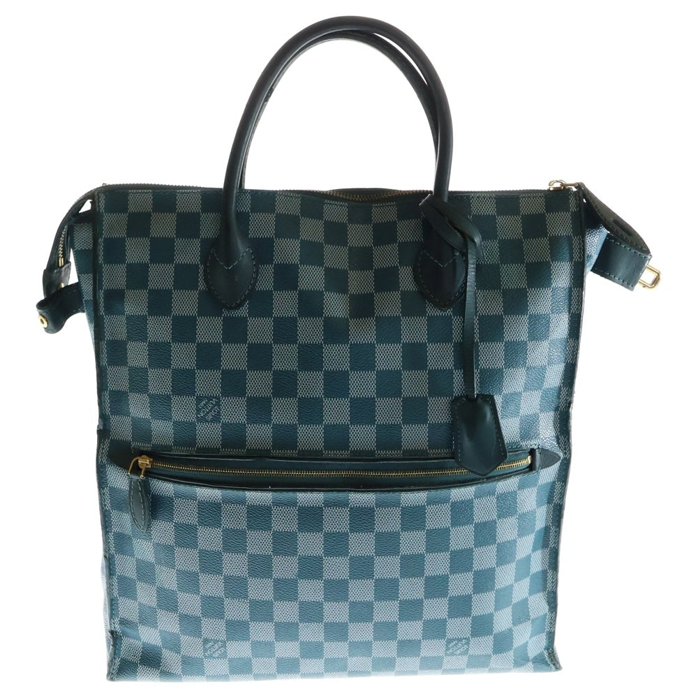 LOUIS VUITTON(ルイヴィトン) ダミエ モビール シアン ハンドバッグ トートバッグ グリーン ゴールド金具 レザー×PVC N41303