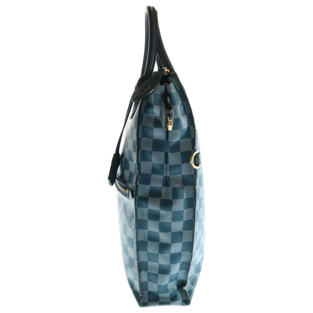 LOUIS VUITTON(ルイヴィトン) ダミエ モビール シアン ハンドバッグ トートバッグ グリーン ゴールド金具 レザー×PVC N41303