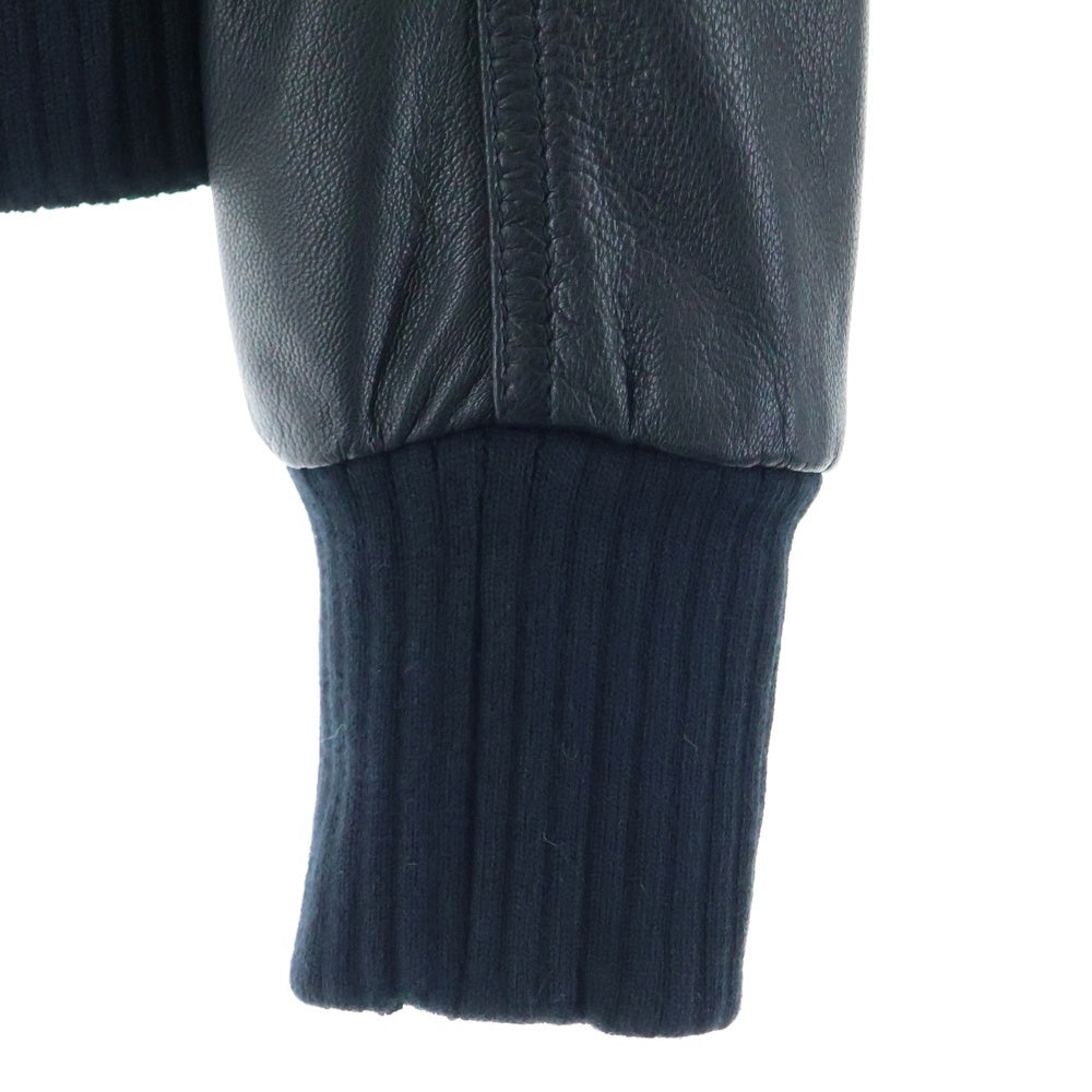 BALLY(バリー) エポレット付スタンドカラーレザージャケット リブ付ブルゾン ブラック