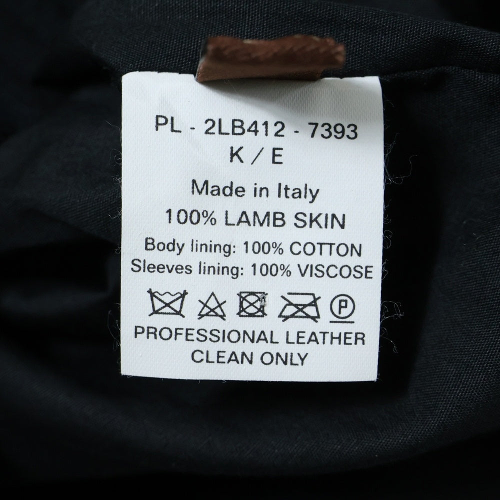 BALLY(バリー) エポレット付スタンドカラーレザージャケット リブ付ブルゾン ブラック